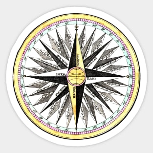 Compass Rose Navigation Eighteenth Century Sticker